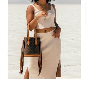 Brown and Tan Designer Tote Bag